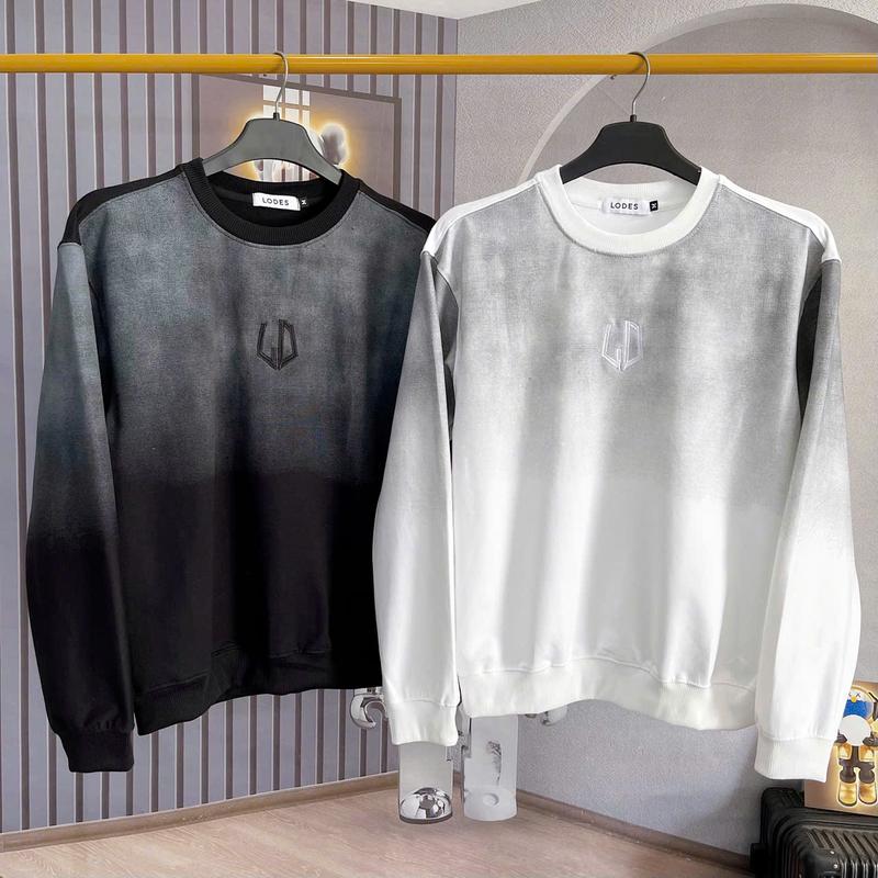 Áo thun nỉ thu đông loang thêu logo nổi , chất vải co giãn mềm mịn chuẩn Menswear Hoodie, Dài Tay Cổ Tròn hoodie nam