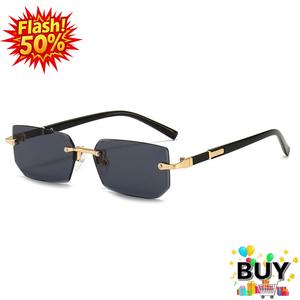 แว่นกันแดดทรงเหลี่ยมสำหรับผู้หญิง กรอบโลหะสีทอง ขอบตัดขอบ เลนส์โอเชี่ยน อินเทรนด์ พร้อมสต็อก 2025