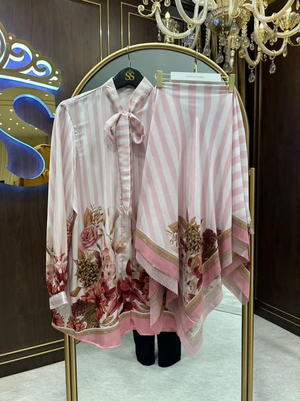 Product Introduction of Atasan Kemeja Silk Set Hijab Original Shella Saukia 2