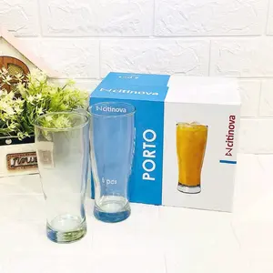 1SET GELAS JUS KACA / GELAS KACA AESTETIC 350ml 6PCS / GELAS PORTO / GELAS JUS KACA