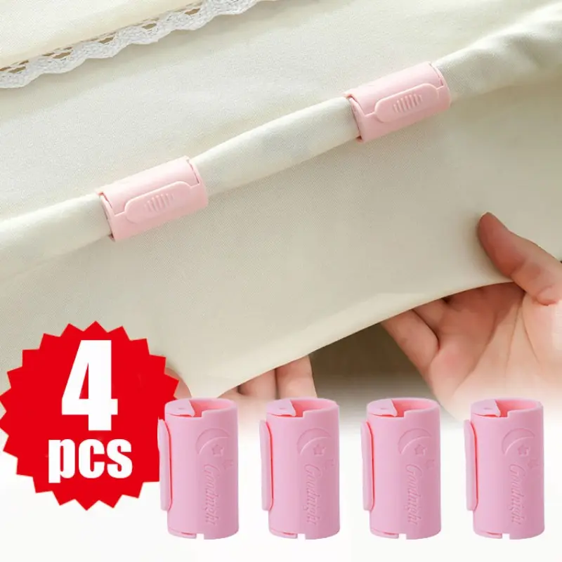 Dụng Cụ Cố Định Ga Trải Giường, Bộ 4 Chiếc, Kẹp Chống Trượt, Làm Bằng Nhựa, Thích Hợp Cho Ga Trải Giường, Chăn Bông Và Đồ Ăn Nhẹ, Kẹp Hàng Rào Ẩm Khí, Kẹp Cố Định Chống Gió, Cho Việc Sấy Khô