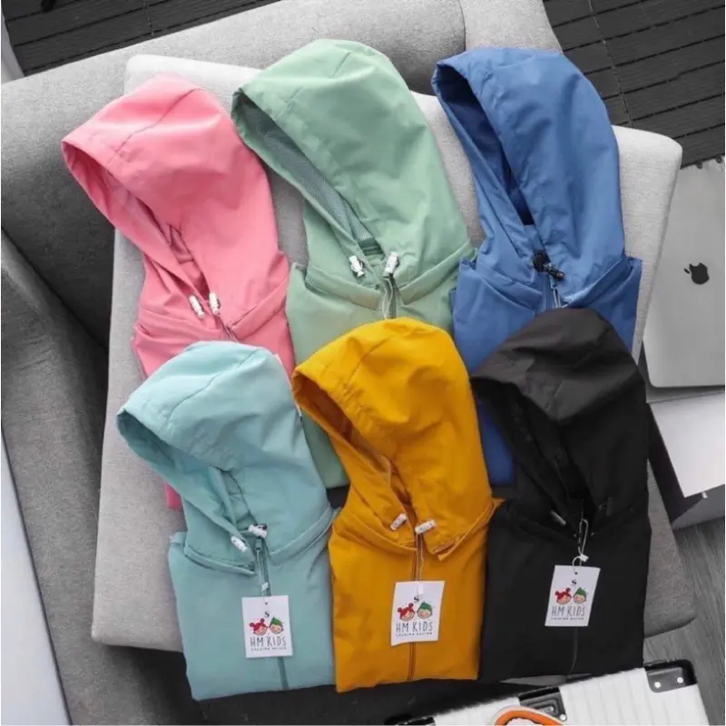 FJHDADBSHOP Áo Gió Cho Bé - Áo Khoác Gió Cho Bé 2 Lớp Cao Cấp Vải Gió Tráng Bạc Chống Nước Chống Gói 6