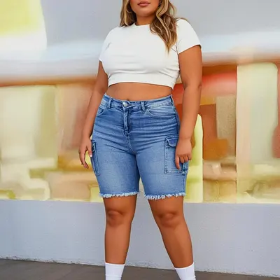 Bermuda Shorts Curvy Girls Jean Shorts Outfit Flattering Shorts