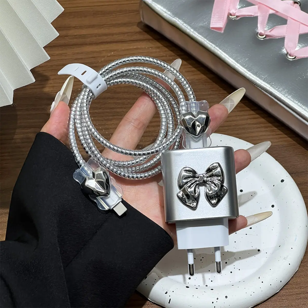 #142 Silver Bow Heart