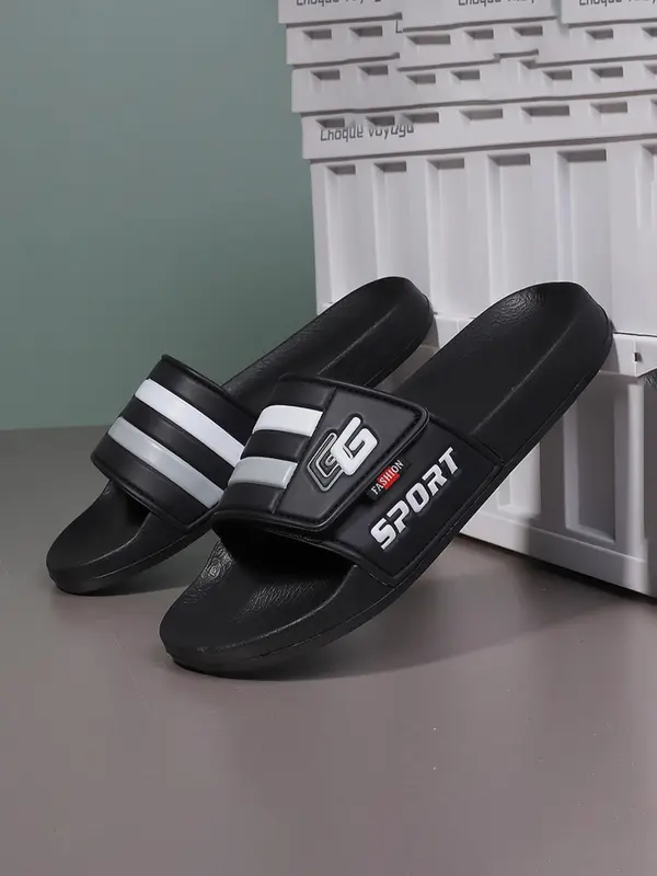 Unisex's Letter Print Slide Sandals, Casual Comfortable Home Slippers, Soft Non-slip Slippers for Indoor & Outdoor Wear 7