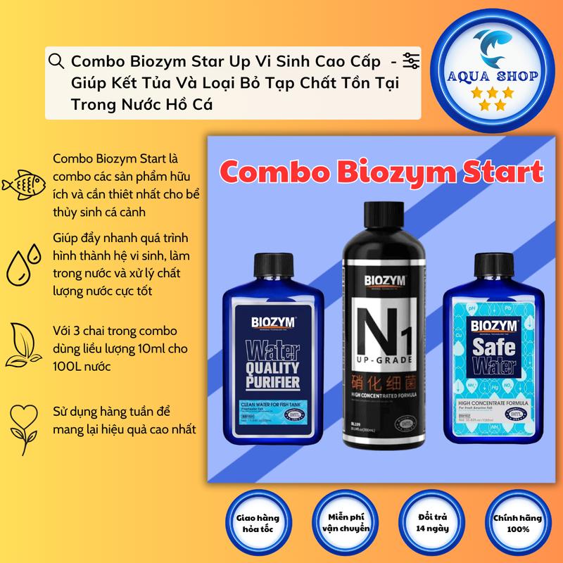 Combo Biozym Star Up Vi Sinh Cao Cấp Của Mỹ - Giúp Kết Tủa Và Loại Bỏ Tạp Chất Tồn Tại Trong Nước Hồ Cá