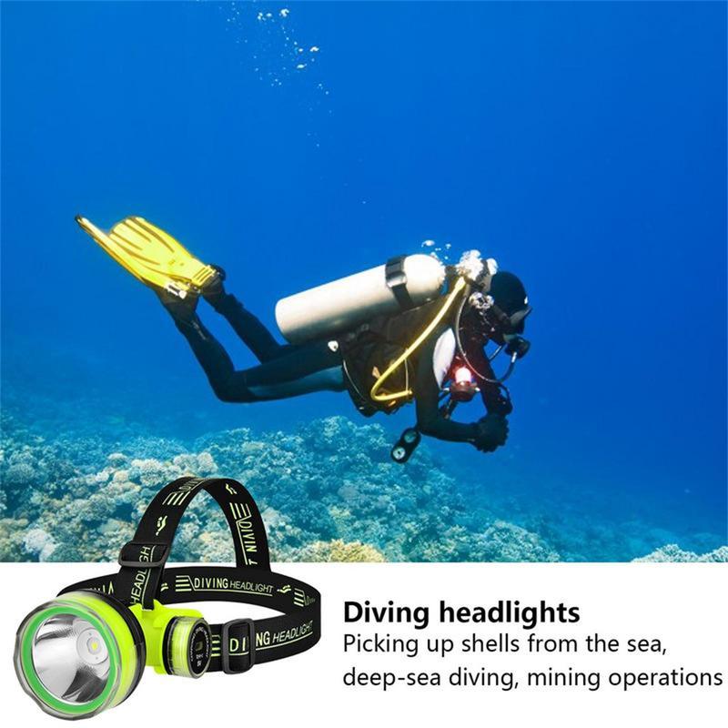 Product Introduction of 【Local】Diving Headlight Rechargeable Professional Flashlight Waterproof Led Fishing Flashlight 1200mAh 25