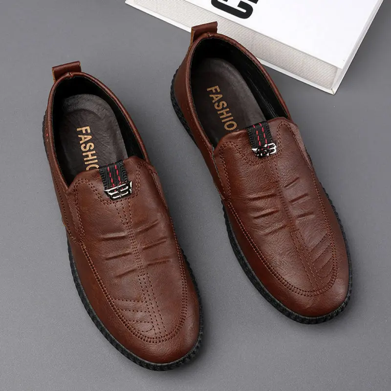 Techdoo Sepatu Pantofel Formal Pria Sepatu Slop Kulit Cowok Casual Shoes Men Kerja MC446 0
