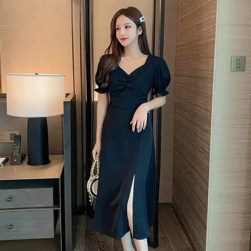 Emita bloom 1109 XS-4XL korean long black dress for chubby women dress Plus  Size dress formal dress Below the knee dress angelique manto - TikTok Shop  Philippines