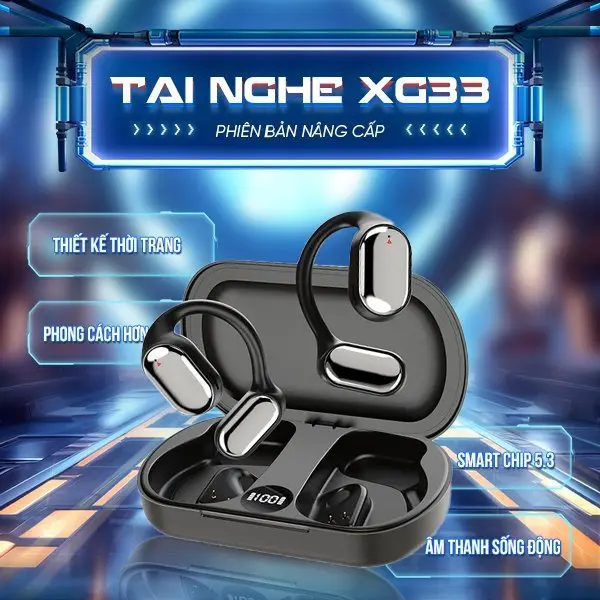 Tai nghe thể thao XG33 BLUETOOTH 5.3 thiết kế thời trang không gây đau tai âm thanh sống động Khử tiếng ồn Chống mồ hôi
