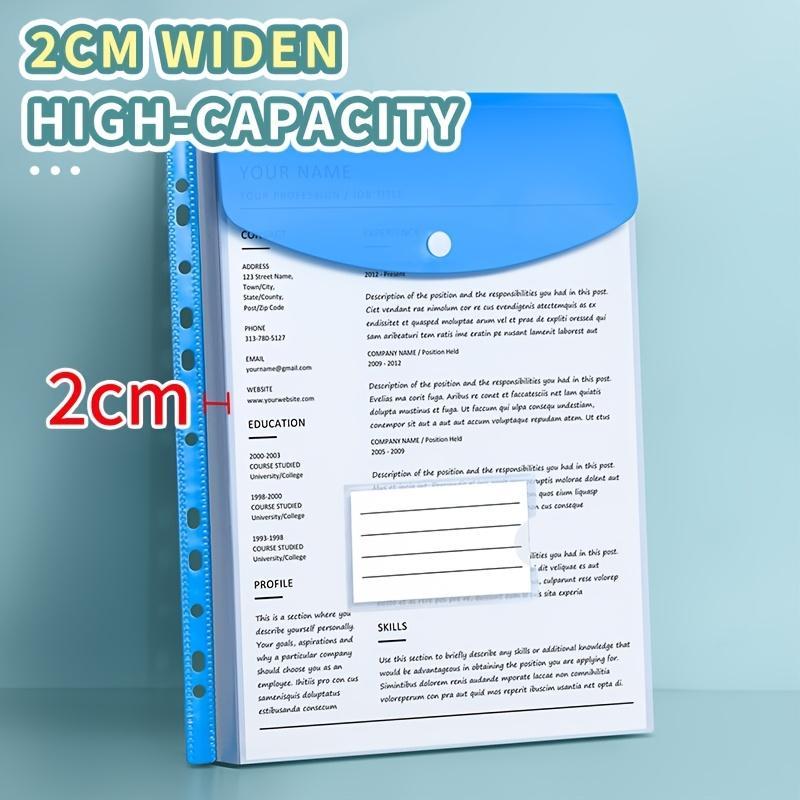 A4 File Folder, 6/60pcs Colorful File Binder with 11-hole Binder Rings, Expandable Button and Label Pockets for School, Home, Office, Travel 3