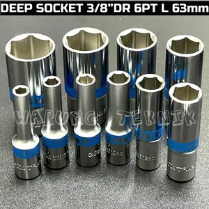 IWT 3/8" DR 6 PT DEEP SOCKET - Kunci Sok Panjang 3/8"DR 6pt 63mm 6 7 8 10 12 14 17 19 22 24 MM