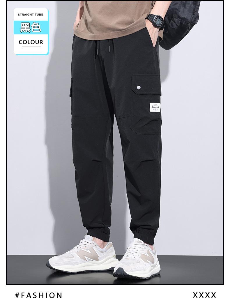 Product Introduction of Men's Casual Pants Summer Lightweight Loose Fit Jogger Cargo Pants Streetwear Fashion Trendy Hip Hop Workout Trousers (Big Size Available) 5