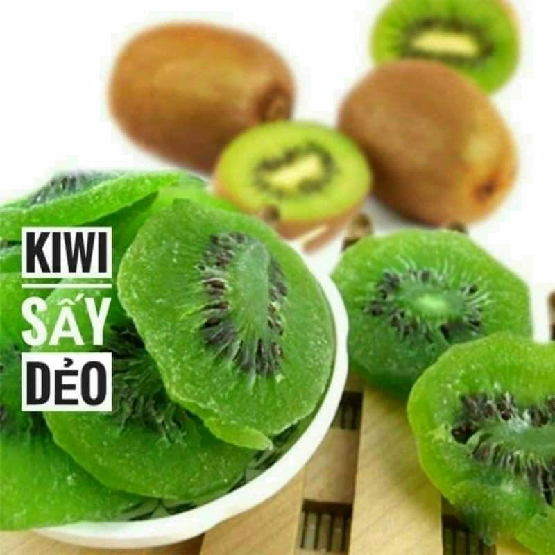 Kiwi sấy lạnh, mềm dẻo, vị: chua ngọt đặc trưng