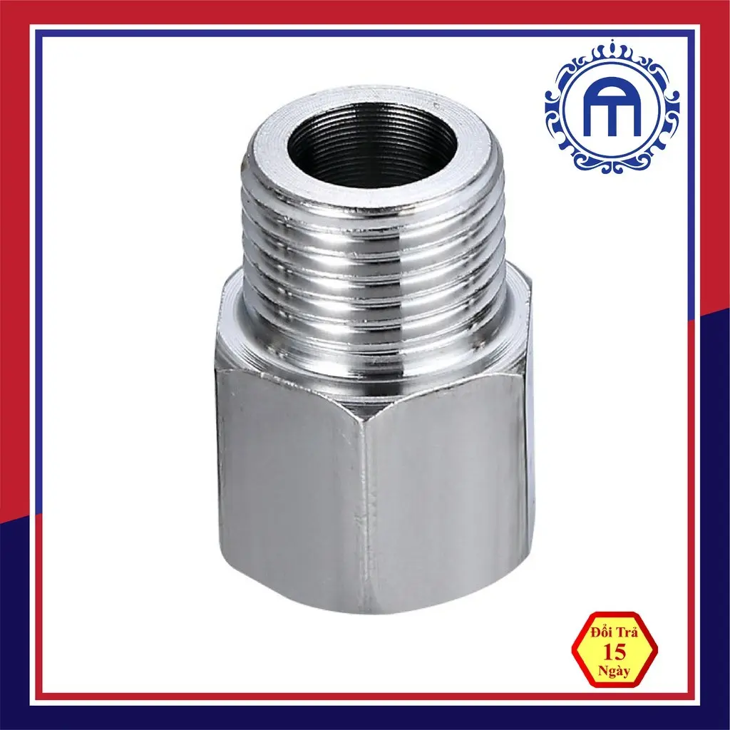 Nối ren trong ren ngoài inox lơ kép inox phi 21