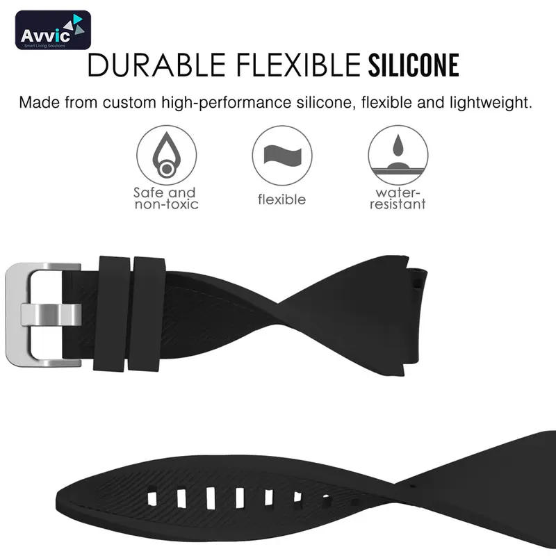 Avvic x Tali Jam Tangan Silikon 22mm Strap Silicone Mi Watch 46mm Sport Rubber Wristband Black Blue Green Grey Pink Karet Red Sporty White Yellow Accessories 2