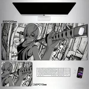 Pad Mouse Anime besar lucu karet stitched edge smooth surface laptop computer deskmat trendy tech essential unik aesthetic