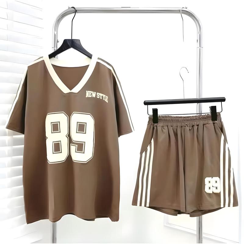 Đồ Bộ Đùi Nữ Cotton Kèm Áo Form Rộng In Hình Dễ thương Women Top Kem B2 3