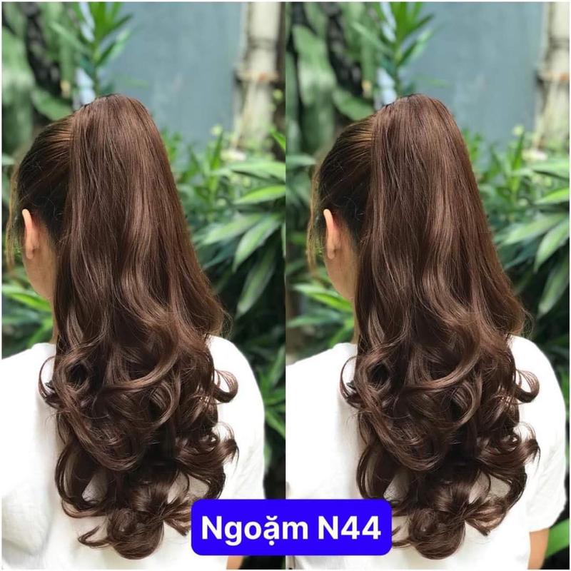Tóc giả ngoặm xoăn N44 dài 50 cm, tơ tổng hợp mềm đẹp
