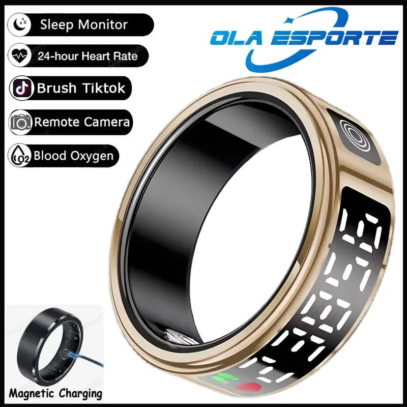 New Display Screen Smart Ring For Ring Gesture Swipe Video/Brush Health Monitor 5ATM Waterproof Smartring 7