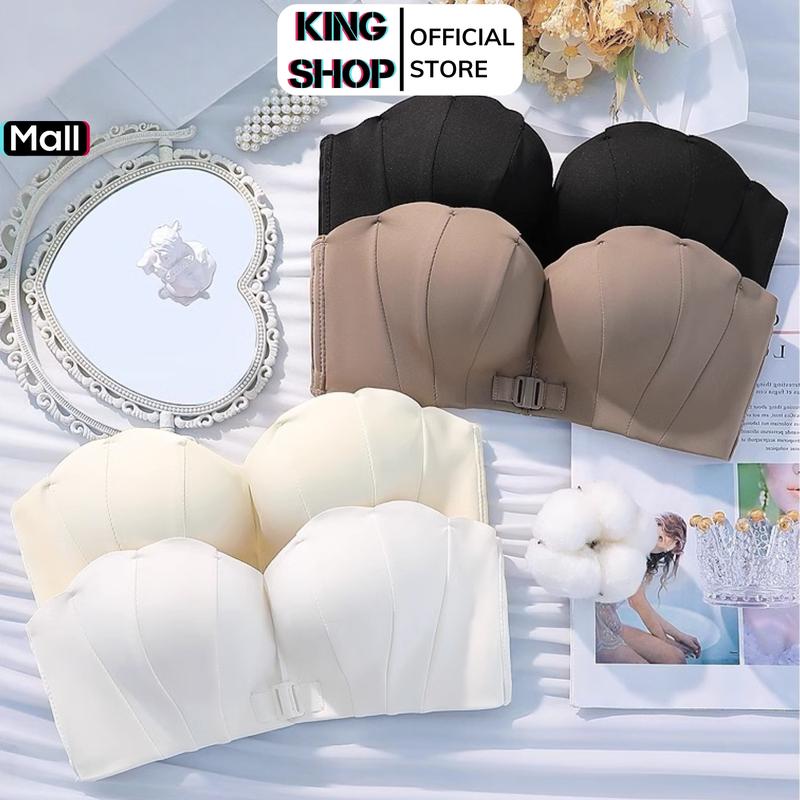 Áo Ngực Nữ Su Cup Không Dây Cài Trước ,Áo Quây Không Dây Mềm Êm Ái Thoáng Tạo Khe Quyến Rũ KING SHOP Top Bra Women Trắng áo ngự c tạo k he A681