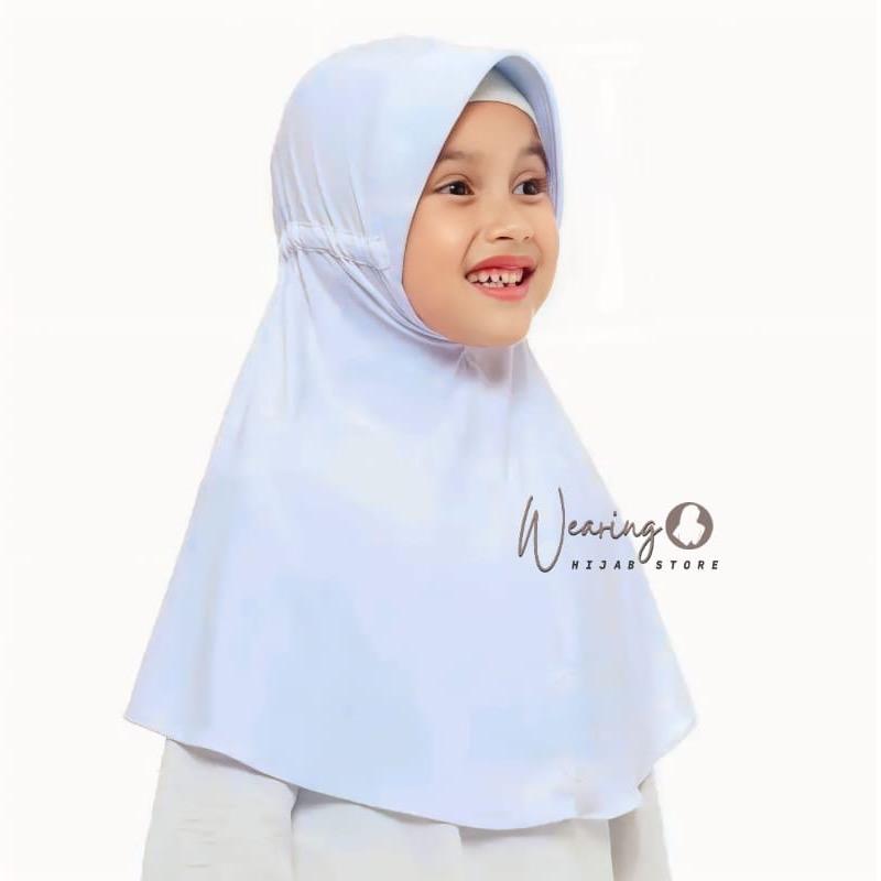Hijab Instan Serut Anak Size (S) / Kerudung Sekolah Serut Belakang Jersey Bergo 2
