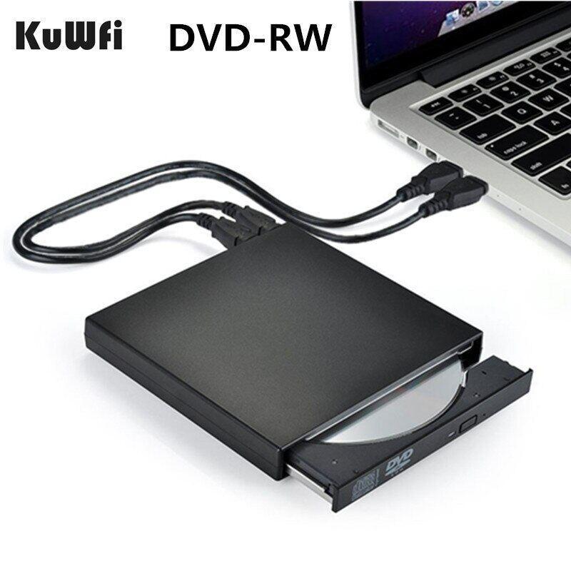 MQQ CD ROM Drive External DVD Drive Slim Portable Optical Drive Writer Burner Rewriter Untuk PC /laptop komputer black laptop  kabel 6