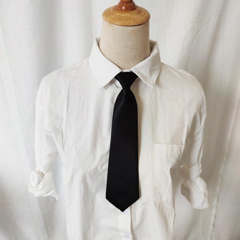 Solid Color Short Tie Accessory Set - Elastic Band, Perfect for Casual Uniforms, Performances, Parties, and School 5