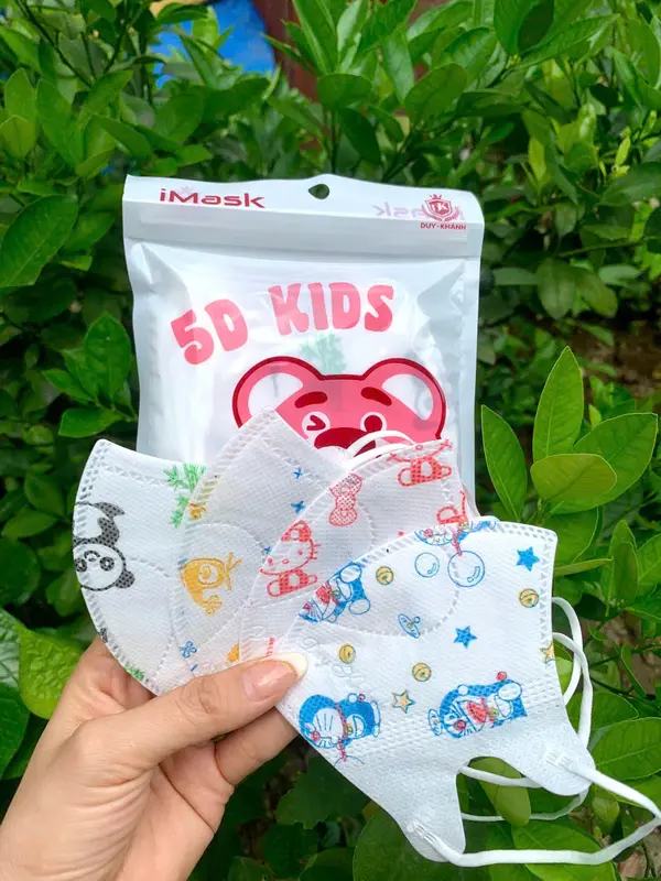 Thùng 100 cái khẩu trang 5D kids Duy Khánh, khẩu trang 5D trẻ em 1-7 tuổi túi zip Cho Bé 3