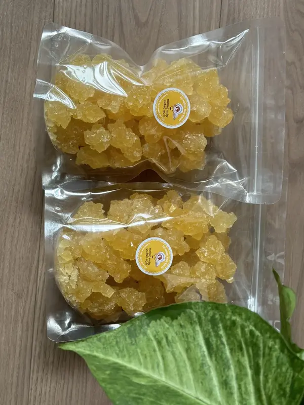 Combo 2kg đường phèn vàng Quảng Ngãi hạt mịn/ hạt vừa / hạt to làm từ mật mía nguyên chất nhà làm 5