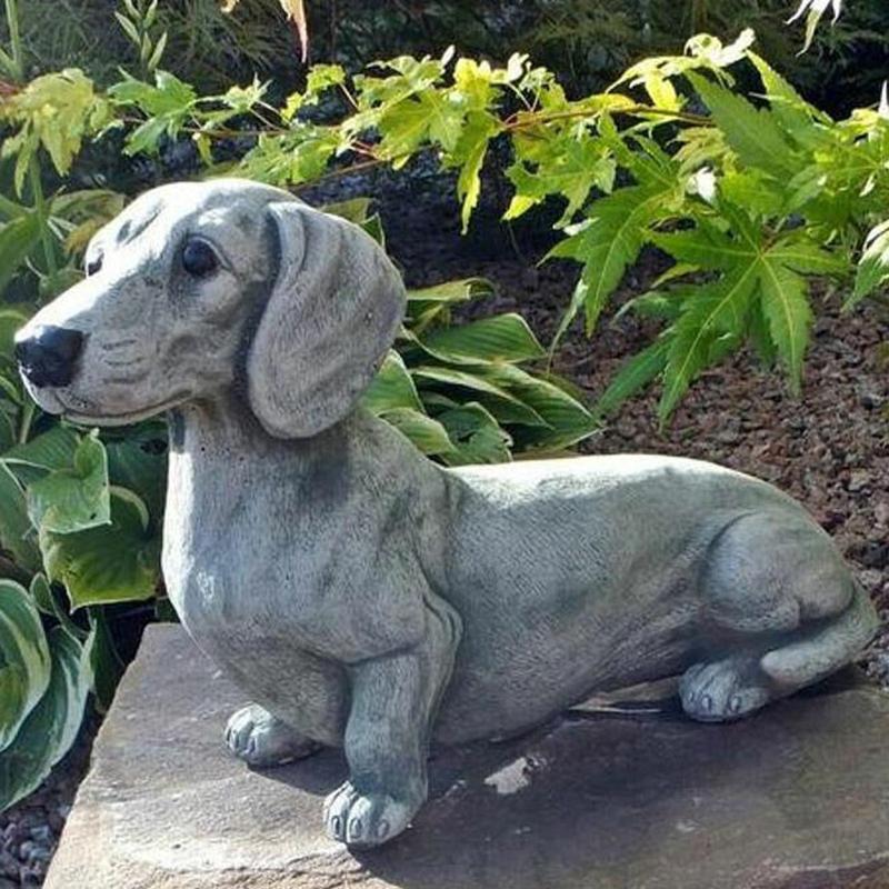 Product Introduction of Dachshund Statue Garden Decor Memorial Dog Figurines Puppy Lying Down Decor Garden Decoration  Accessories Home Garden Decor 16