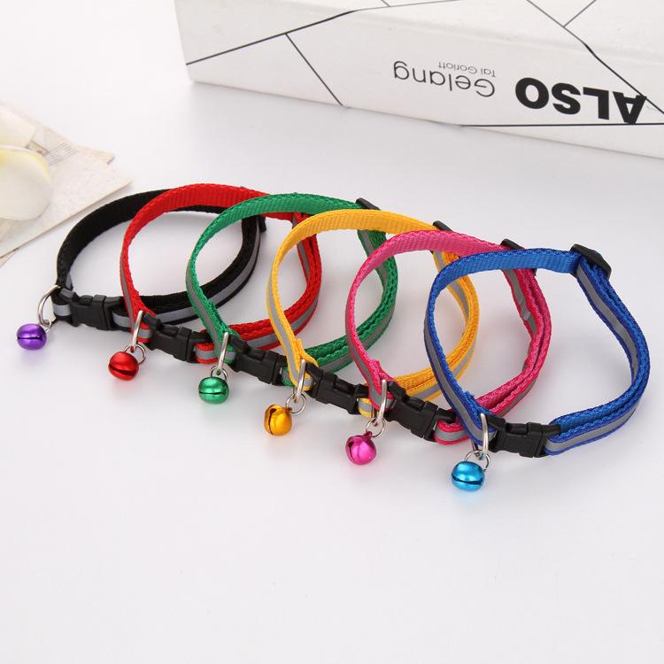 Product Introduction of 1pc Adjustable Pet Cat Dog Puppy Reflective Collars Safety Buckle Bell Neck Strap Dog Supplies Cat Collars 3