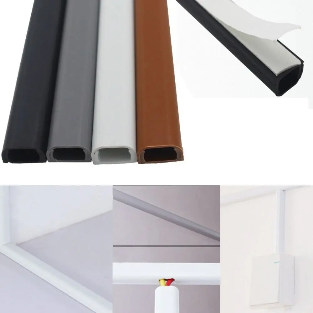 Cable Concealer Manage Anti-extrusion Floor Cord Cover Self-Adhesive Durable Cord Protector Square Electric Wire Slot Home Outdoor