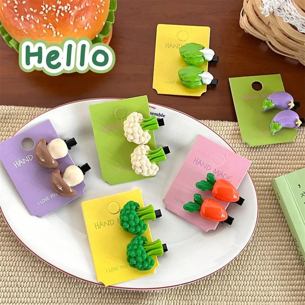Lightweight Funny Vegetable Hair Clips Fringe Decoration Cute Hair Accessories Simulated Vegetable Hairpin Girls Hairpin