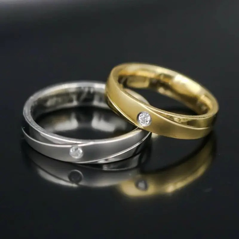 Cincin Tunangan Mata Kuning Monel (Titanium) - Ukuran dan Model Beragam 0