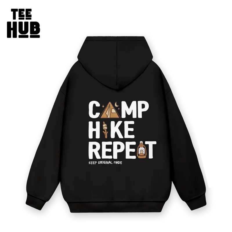 Áo Hoodie nỉ bông TEEHUB Camp nam nữ form rộng thu đông Local Brand 0