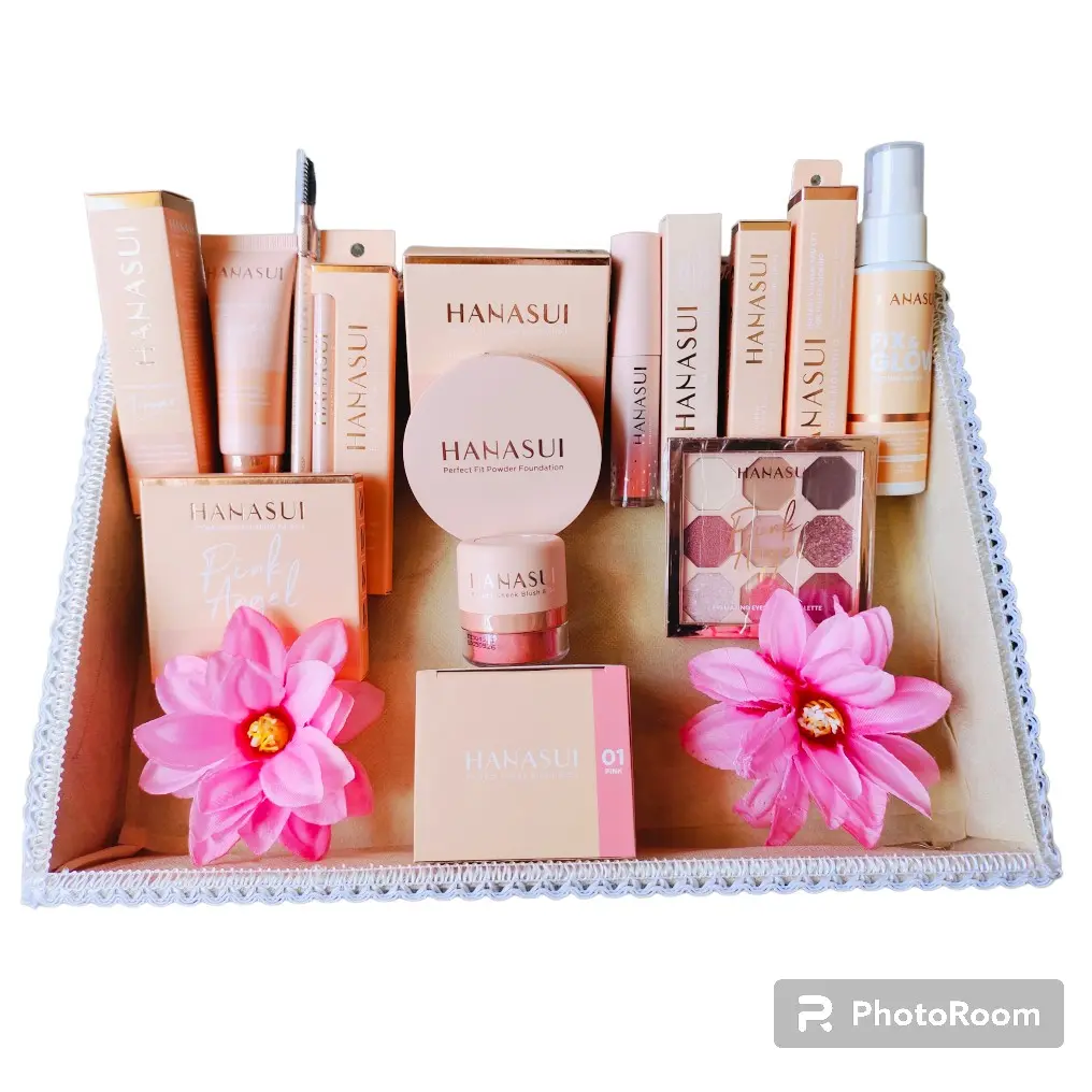 HANASUI PAKET MAKE UP A ( FREE SHEET MASK)  HANASUI PAKET MAKE UP LENGKAP . PAKET HANTARAN . PAKET SESERAHAN . HADIAH ULANG TAHUN . HADIAH WISUDA . PARCEL KOSMETIK . CUSHION . PRIMER .  LIP CREAM . PARCEL . MAKE UP . PAKET MAKE UP . PAKET COSMETIK Blush