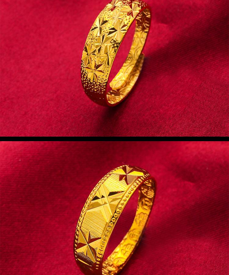 Product Introduction of Golden Sand Ring, High Technology, For Women, Open Center, Adjustable Used Serbs, Fingerprint Ring Hail Golden 3
