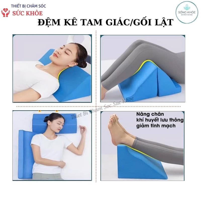 Gối Kê Tam Giác , Gối Kê Chân Hỗ Trợ Chống Suy Giãn Tĩnh Mạch, Gối Tam Giác Kê Cổ /Chân /Lưng Hỗ Trợ Giảm Đau Lưng .