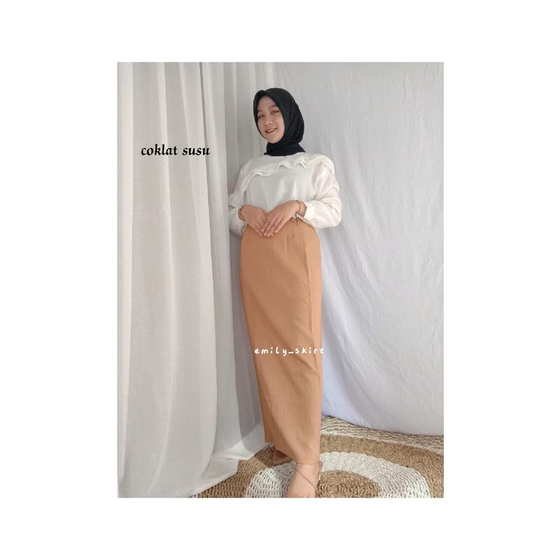 rok span syakira/rok kerja/rok rempel import Poliester Wanita 1