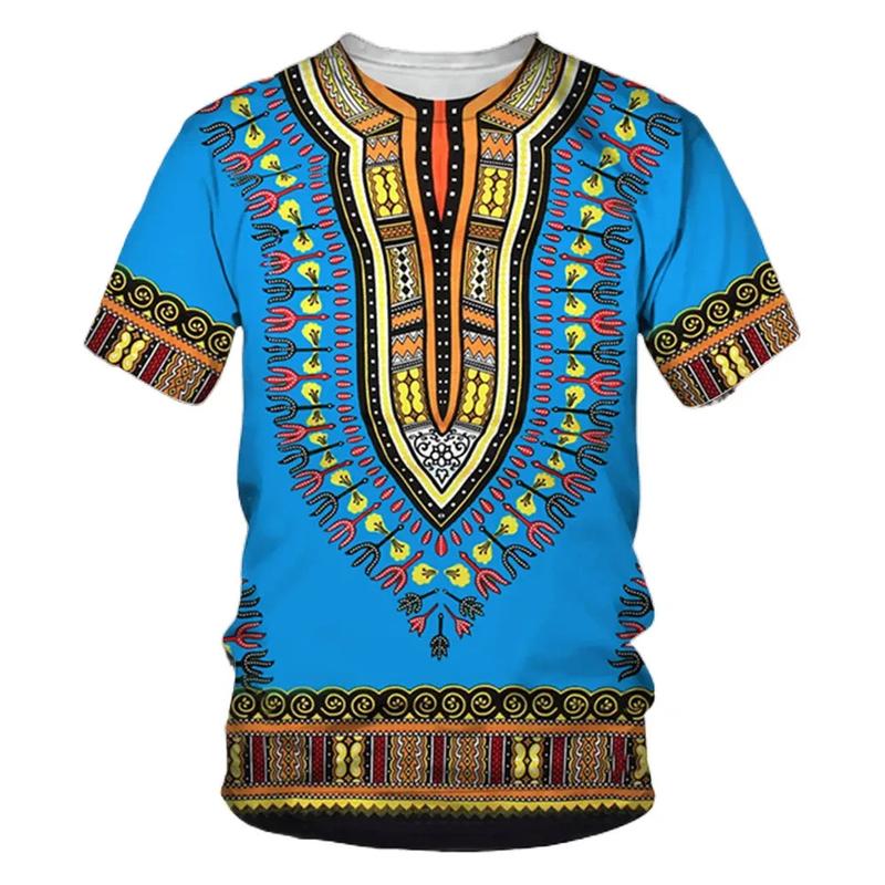 Product Introduction of New Summer African Ethnic Style Pattern 3D Print T-Shirts Men Women Tshirt Short Sleeve Oversized Harajuku Tee Top Kid 3D Thai floral print 8
