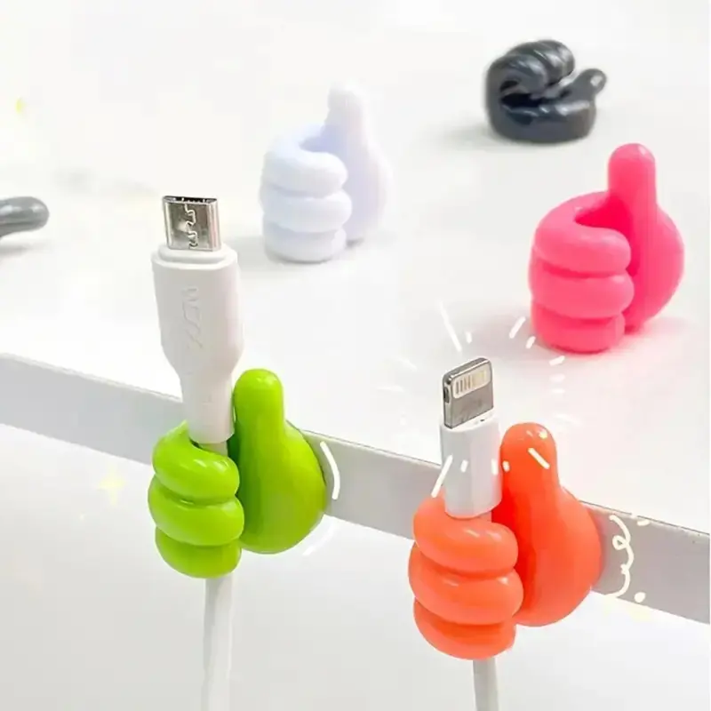 Product Introduction of Thumb Wall Hook, 5 Counts Cute Decorative Self Adhesive Cable Hook, Cable Clip Hook, Cable Organiser, Desk Accessories, Bedroom Accessories, Room Decor, Home Decor, Gift for Girlfriend, Gift for Boyfriend, Mens Gifts 1