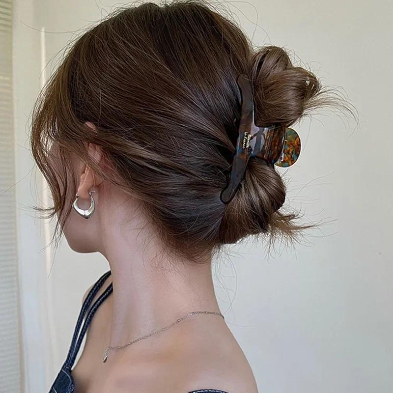 Product Introduction of Elegant High grade Acetate Hair Claw For Women Temperament Hair Decorate Lady Vintage Hair Clip 3