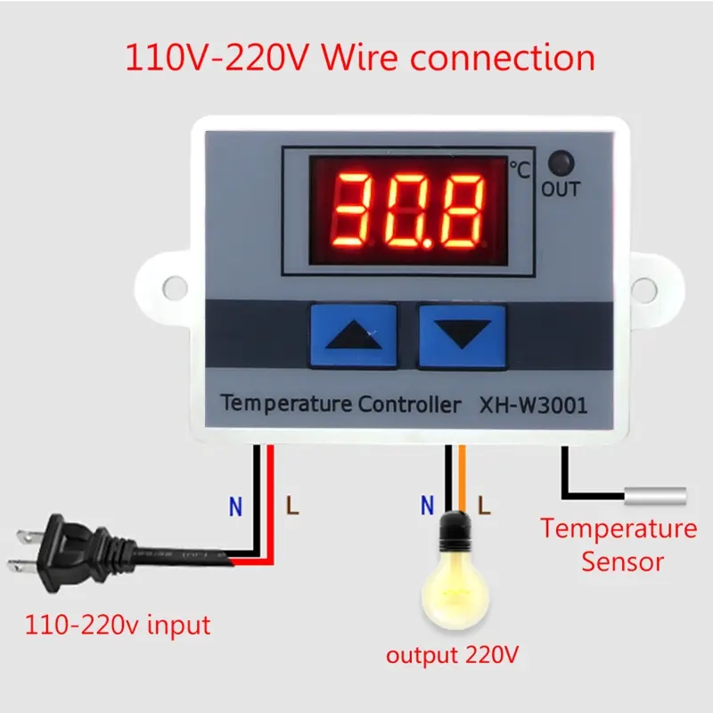 Kaiz - Bộ Điều Khiển Nhiệt Độ Kỹ Thuật Số AC 110V-220V10A, Máy Vi Tính, Màn Hình Kỹ Thuật Số, Bộ Điều Nhiệt, Công Tắc Điều Khiển, Phạm Vi -50 ~ 110 Minas