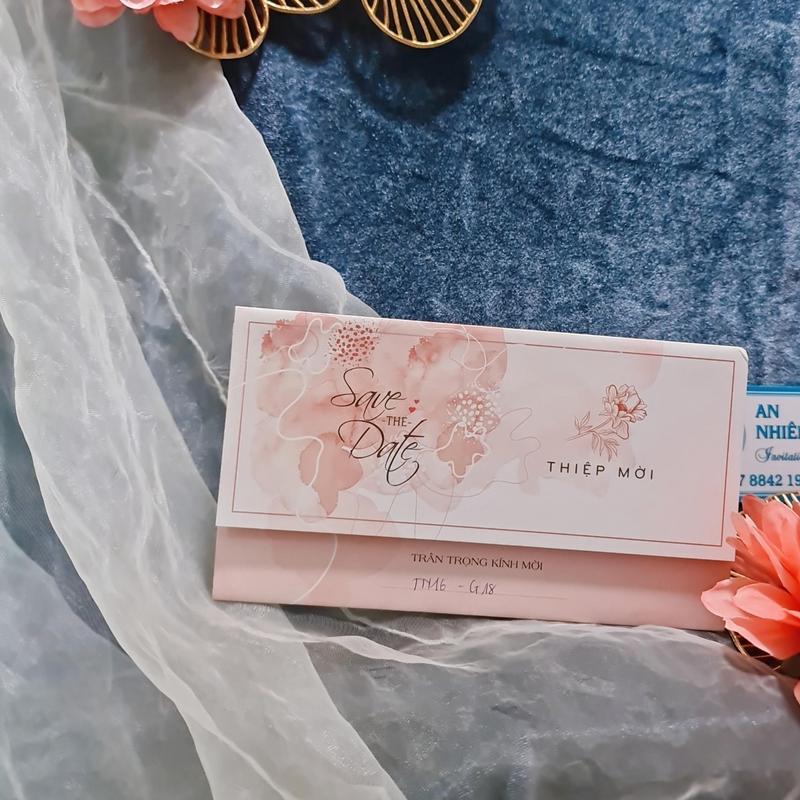 THIỆP CƯỚI AN NHIÊN - THIỆP CƯỚI TN01 thiệp  cưới  xanh dương thiệp cưới  lá 1