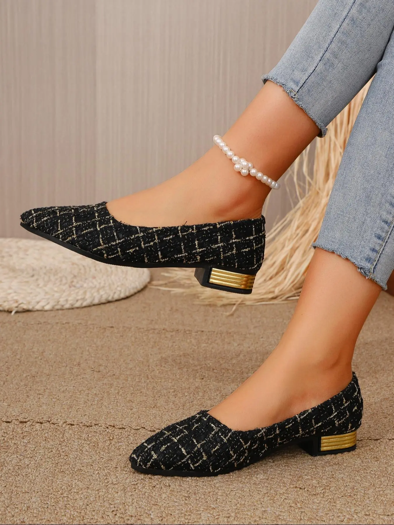 Women's Fashionable Patchwork Design Round Toe Ballet Flats, Casual Comfortable Flat Shoes for Daily Wear, Lightweight Breathable Shoes for Women & Girls, Running
