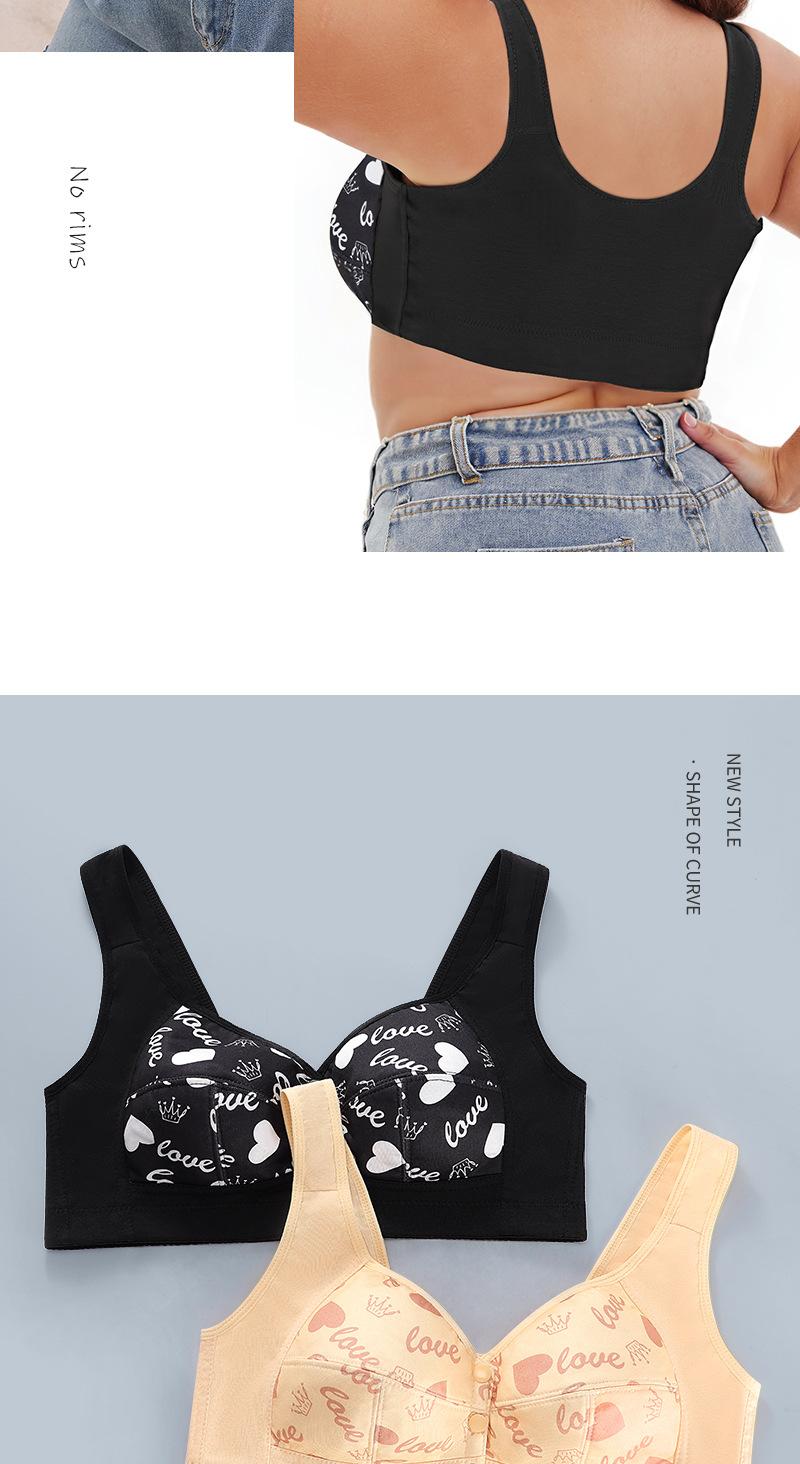 Product Introduction of 2025 models, A-G cup 36-52 oversized size, printed bra, European and American size large cup, no steel ring Fabric Nylon 41