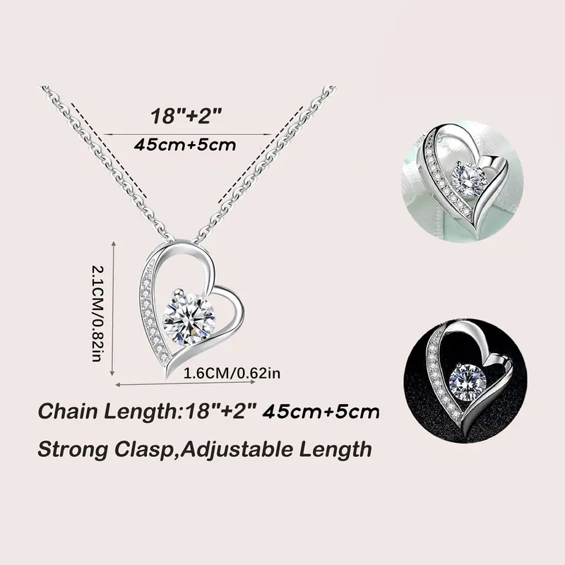 Pendant Gift Box Set, 1 Count Heart Shaped Pendant Necklace with Box, Stainless Steel Love Necklace for Aunt & Niece, Gift for Mother's Day, Birthday, Festival, Best Friend Gifts 1