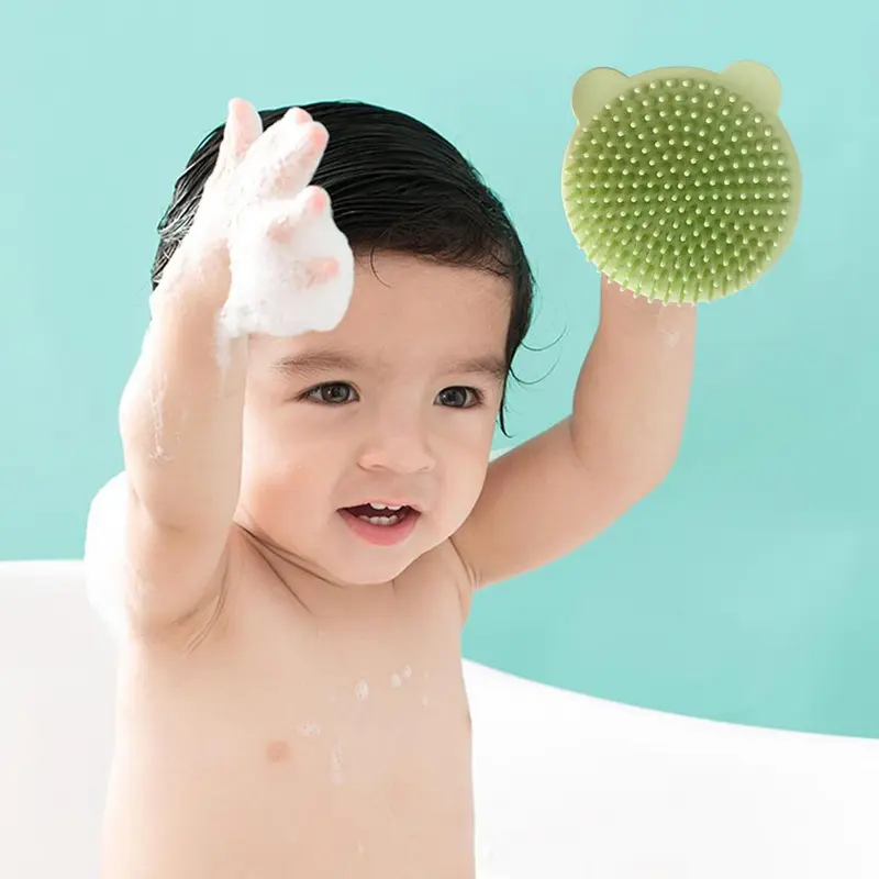 Bàn Chải Gội Đầu Bằng Silicon Mềm, Dành Cho Tắm Em Bé Và Trẻ Sơ Sinh, Máy Massage Da Đầu Cho Trẻ Em, Màu Trơn Thích Hợp Cho Bé Trai Và Bé Gái, Đồ Dùng Trẻ Em 8