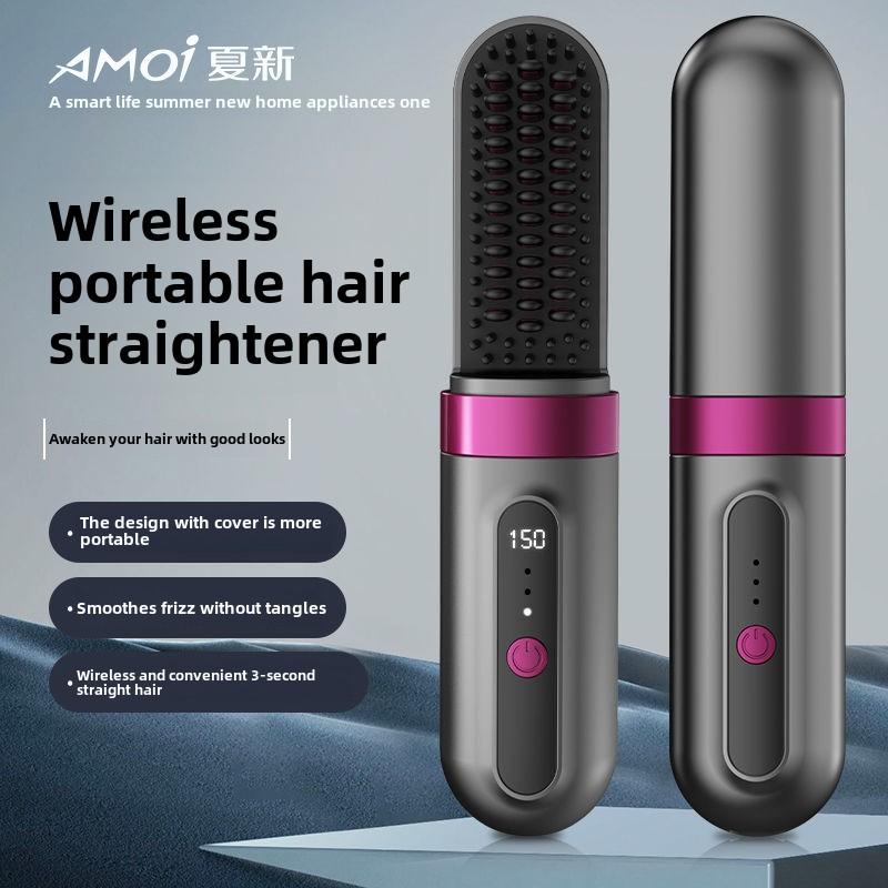 Xia Xin Hair Straightener Brush Wireless Charging Hair Comb Negative Ion Straightener Portable Electric Comb 5